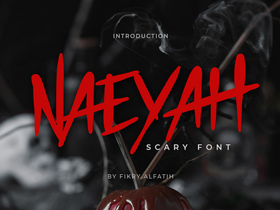 Naeyah - Scary Font branding design display font halloween handwritten horror logo scary script spooky typeface