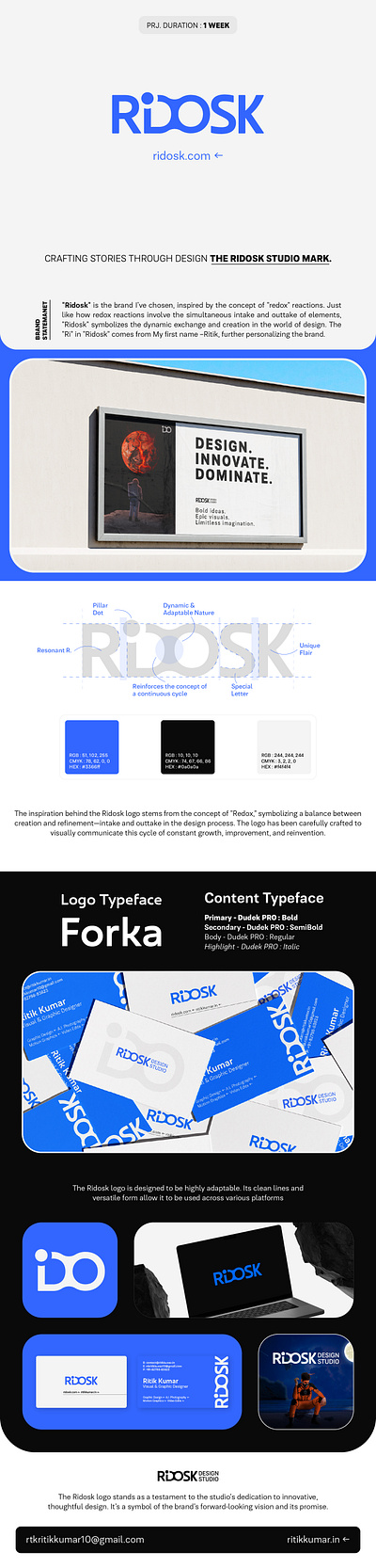 Ridosk Studios - Brand Identity Design by Ritik Kumar brand identity design branding graphic designer icon design logo logo design studio brand identity studio logo design typography visual designer visual identity wordmark