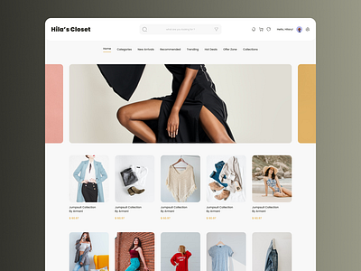 Hila's Closet - Clothing Store clothing store concept ecommerce eshop minimal store ui