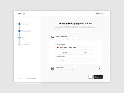 Account Setup account account setup credit card daily dailyui design ecommerce graphic design payment setup ui vector