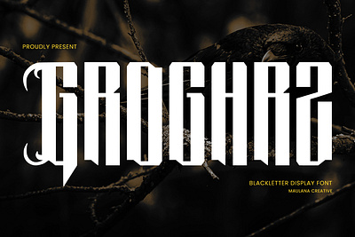 Groghrz Blackletter Display Horror Font blackletter font branding font fonts graphic design logo nostalgic