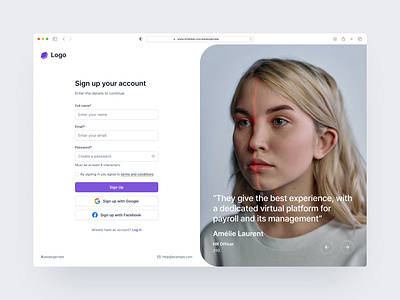 Sign Up Page for a SaaS Product branding design figma landing page login login page ui logo saas saas login typography ui ux