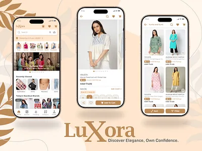 LUXORO: An E-Commerce App 3d app branding design ecommerce app figma graphic design logo mobile app ui ui design uiux ux wireframing