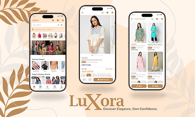 LUXORO: An E-Commerce App 3d app branding design ecommerce app figma graphic design logo mobile app ui ui design uiux ux wireframing