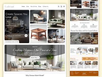 Silent Wood Furniture daily ui daily ui challenge design ecommerce fresher furniture furniture store ikea portfolio silent wood ui ux web design website wood