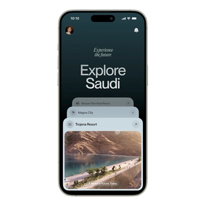 Explore Saudi animation app blur dark expensive explore investment ios luxury minimal motion saudi scroll swipe travel ui