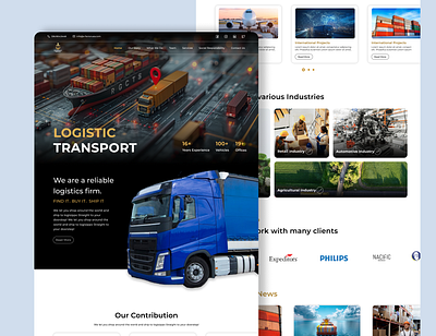 Logistic Website 3d branding graphic design logo ui web