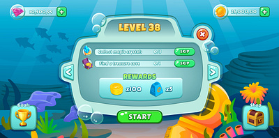 In Search of the Lost Treasure - Casual Game UI casualgame gameart gamedesign gameui gameuxui illustration mobilegame uxuidesign