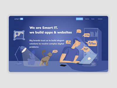 IT Company Landing Page | Main Screen illustration landing page ui user interface ux web design