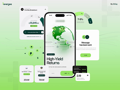 Environmental mobile app app design clean crypto app eco friendly ecologic energy finance app green interface design ios mobile app mobile dashboard mobile design modern onboarding product design sustainability ui ux user experience web3