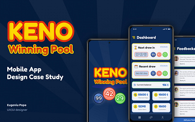 Keno Winning Pool - Mobile App Design Case Study case study dashboard figma mobile app mobile design mockup responsive design ui ui design uidesign