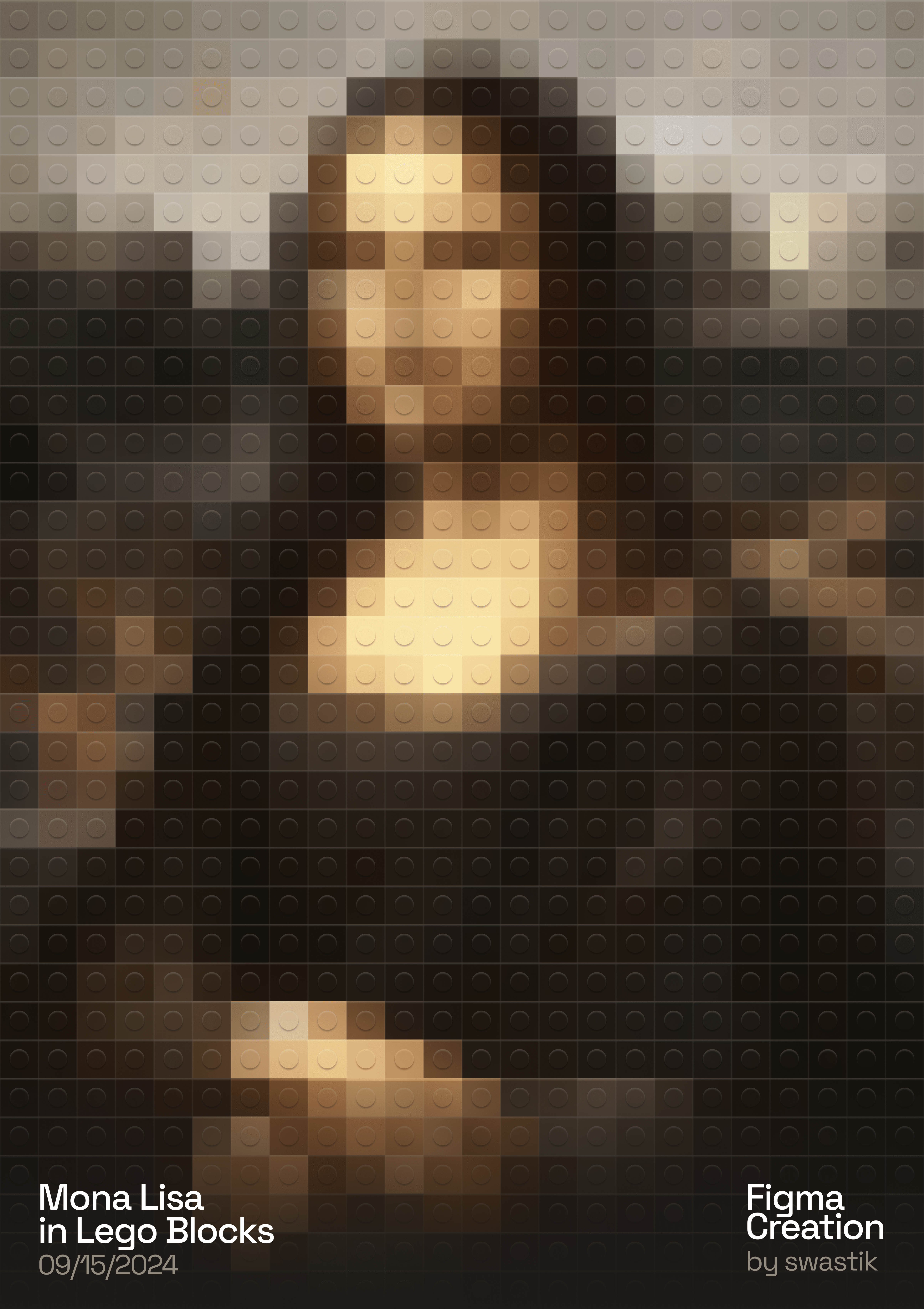 Abstract: Mona Lisa in Lego Blocks figma graphic design