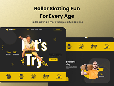 Roller Skates Landing Website beginner skates fitness skates landing page roller landing design page roller skates website uiux roller skates website