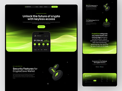 CryptoCove - Landing page animation appdesign digitalassets landing page ui