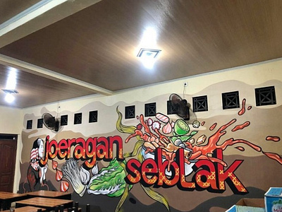 Joeragan Seblak Mural Design adobe illustrator design freehand drawing graphic design illustration mural vector design wall art