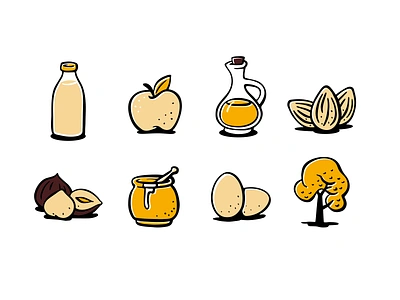 Hand-draw icon set apple art egg flat hand draw handdraw honey icon icon design icon set icondesign iconset illustration illustrator milk oil ui vector vector art vector illustration