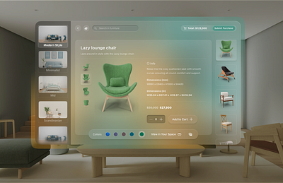 Vision Pro Concept - Home Design apple branding chair consept design furniture future modern ui vision pro vision pro ui visionpro web website