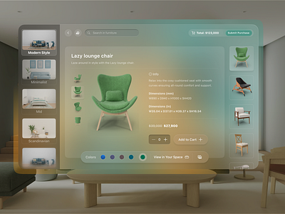 Vision Pro Concept - Home Design apple branding chair consept design furniture future modern ui vision pro vision pro ui visionpro web website