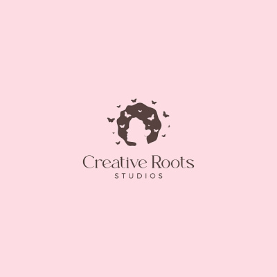 Creative Roots Logo brand branding butterfly design designer dribbble graphics hair illustration illustrator logo