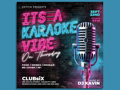 Karaoke Flyer Template open microphone