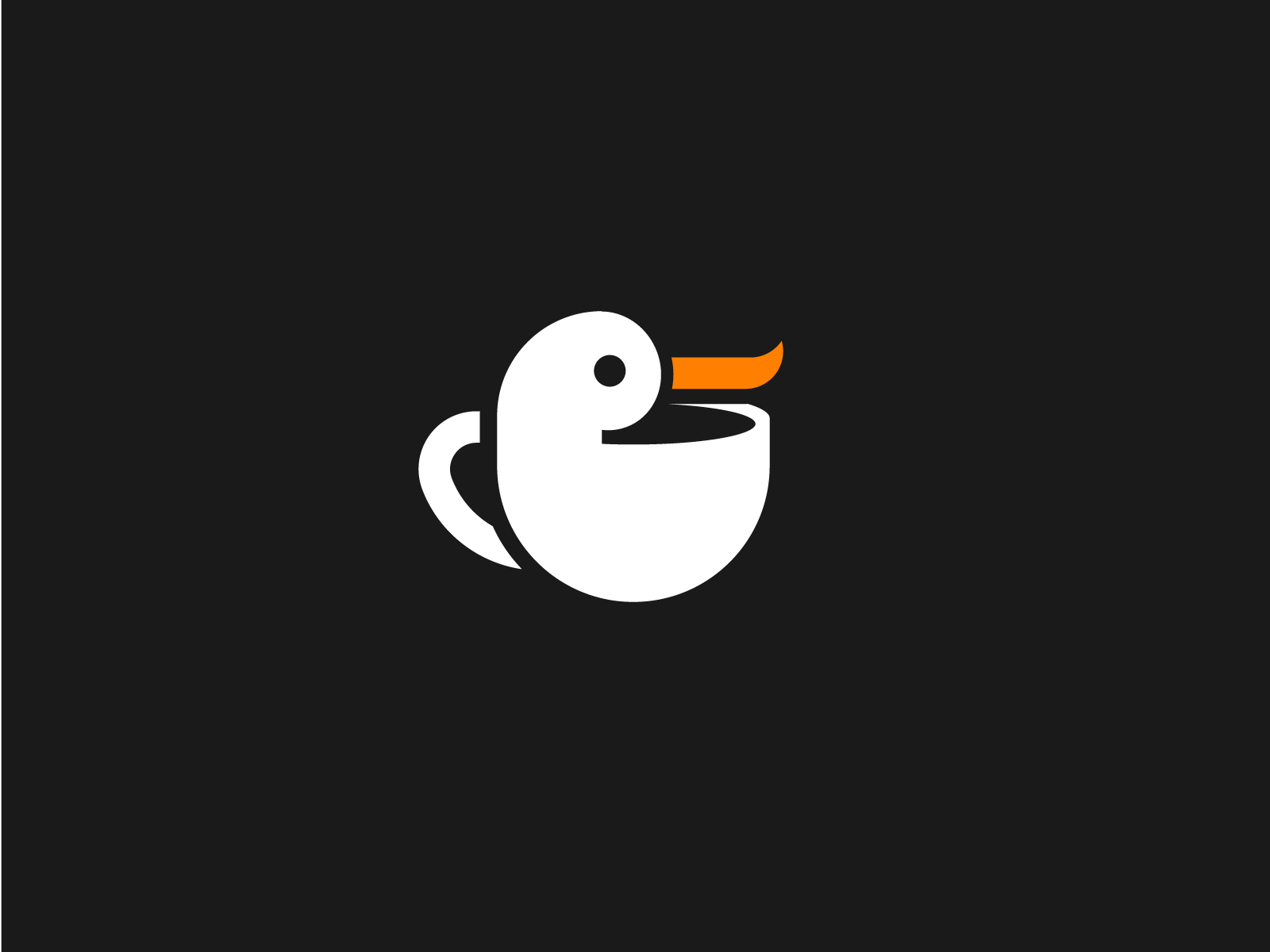QuackCup clever coffee cup duck fusin logo minimal simple