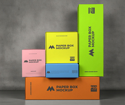 Free Paper Box Mockup PSD box free free mockup freebies mockup mockup design mockup psd packaging paper psd mockup