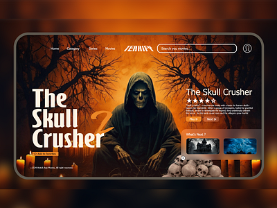 The Skull Crusher Concept Website creepy graphic design halloween horror scary ui zombie