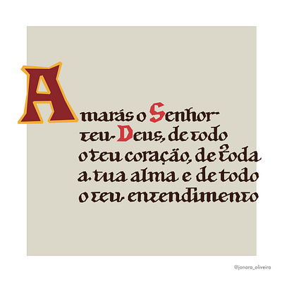 Mandamento Bíblico bíblia caligrafia gótico lettering medieval