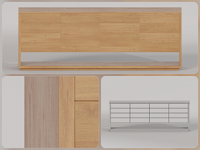 Day 15/30 - Wooden Sideboard Alguema 30daychallenge 3d 3dmodeling 3drendering dailyrender furniturerender productrender