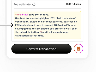 Wallet AI - Saving fees