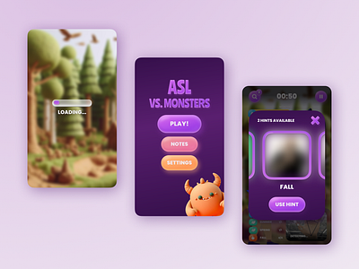 An ASL Mobile Game app clay design game game design mobile ui user experience user interface ux