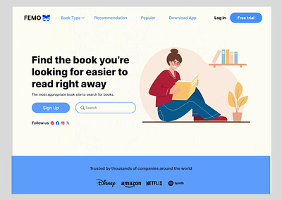 An E-book store landing page branding e book landing page ui