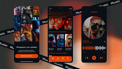 Mobile App | Dark Mode | Music Player | UI app darkmode mobile ui web design