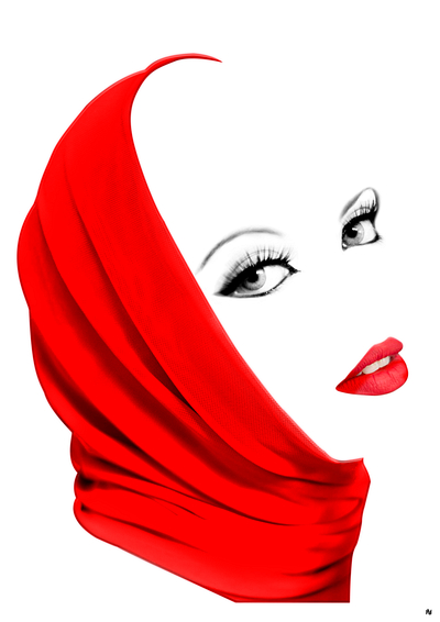 Girl in red collage design design girl graphic design modern poster posterdesign stylish