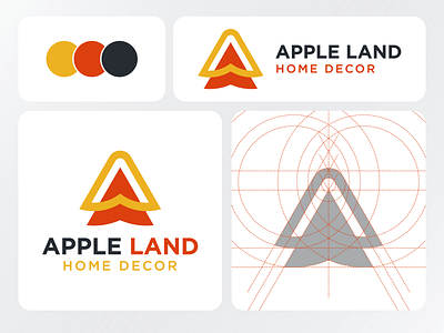 A letter Mark Abstract logo design for Apple Land Home Decor a a abstract logo a letter a letter abstract logo a letter grid logo a letter logo a letter mark a letter mark logo abstract abstract logo design apple apple land logo apple logo branding design grid logo letter mark letter mark logo design logo logo grid