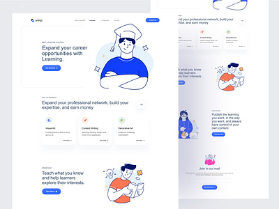 Learning Platform application course design graphic design header illustration illustrations instructor learning management product design saas student teacher ui ux web web app web design website website design