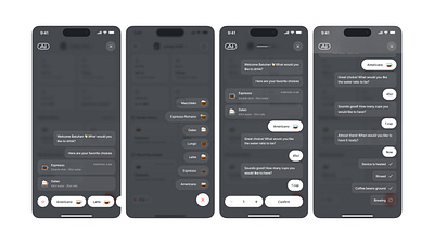 AI Powered Coffee Machine App - Conversational UI ai app coffee conversation conversational ui machine mobile