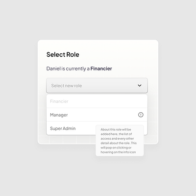 Dropdown / Select Role UI dropdown dropdown ui features select ui uiux ux