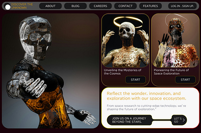 the Future of Space Exploration App app branding cosmos design explore figma graphic design landing space ui ux we web design