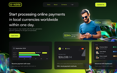 Fintech Saas website - Landing page website 3d animation branding design figma fintech graphic design illustration logo mobile app motion graphics ui