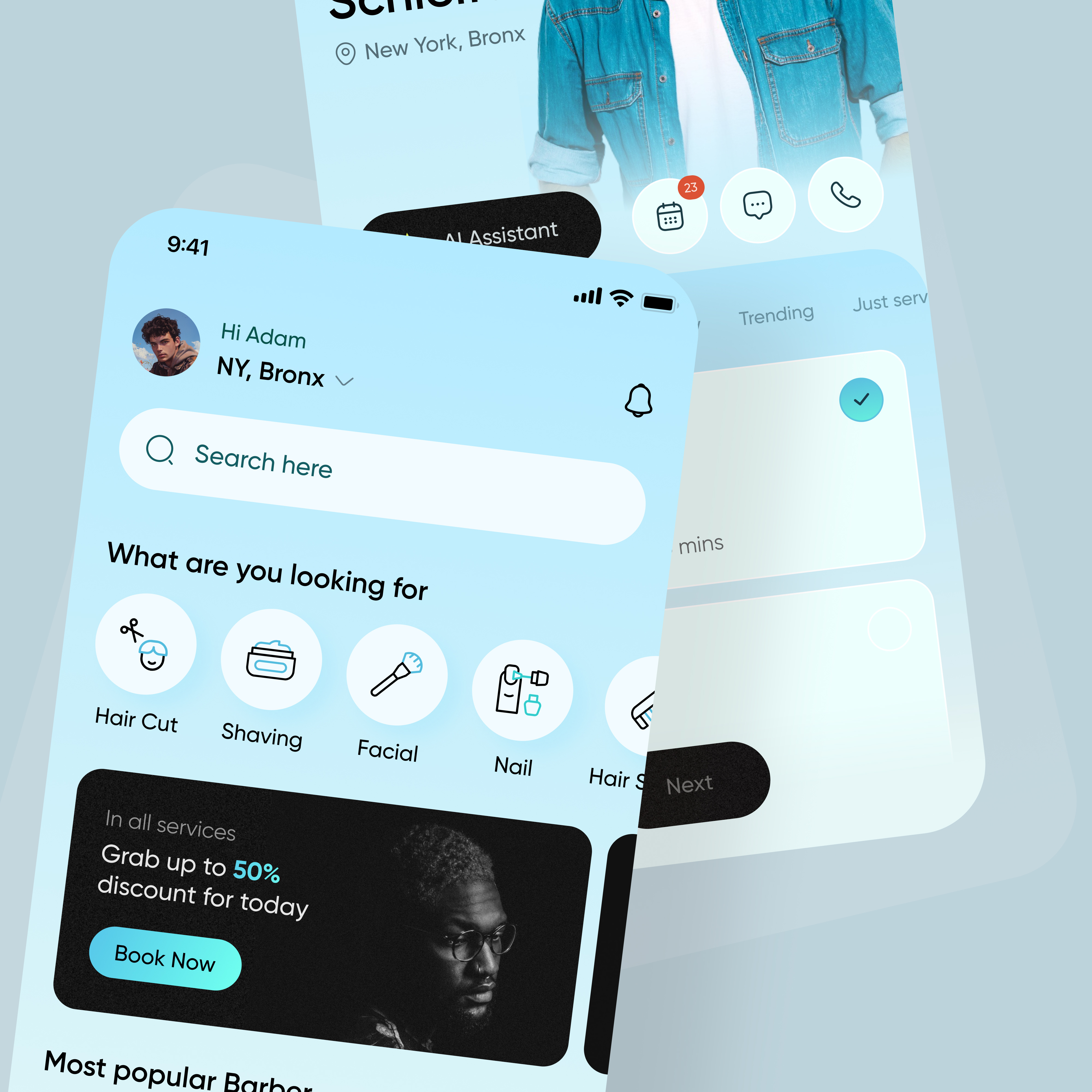 Barber Booking Mobile App Concept by Ahsanul Islam Tapadar on Dribbble