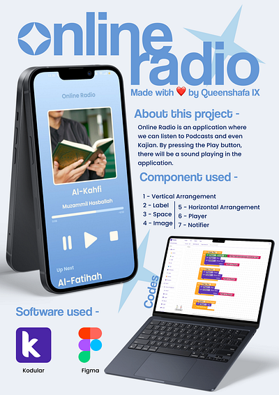 onlineradio. - Android App android app ui figma graphic design kodular poster poster design ui