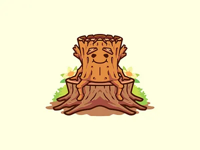 Wood character cartoon illustration cartoon character cute design groot illustration log mascot log vector logo mascot nature vector vector wood wood cartoon wood vector