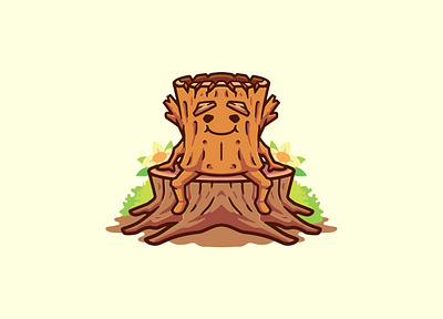 Wood character cartoon illustration cartoon character cute design groot illustration log mascot log vector logo mascot nature vector vector wood wood cartoon wood vector