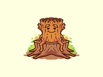 Wood character cartoon illustration cartoon character cute design groot illustration log mascot log vector logo mascot nature vector vector wood wood cartoon wood vector