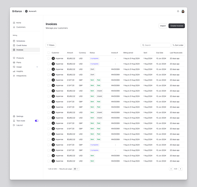 Invoices || Dashboard dashboard product design ui web design