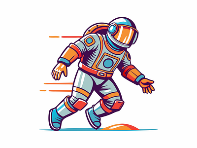 Astronaut Illustration branding design graphic design illustration logo vector