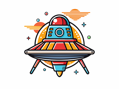 Alien Spaceship Illustration branding design graphic design illustration logo vector