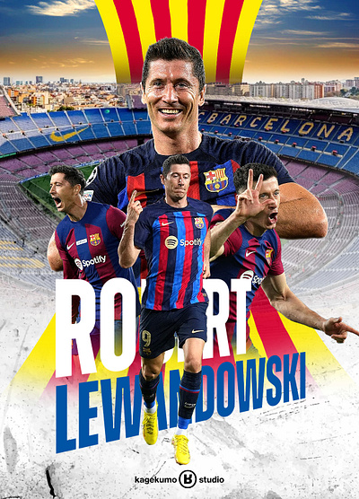 Robert Lewandowski Fanmade Poster Design (PSD for Sale!) barcelona fanmade lewandowski photoshop poster soccer