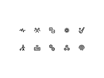 New icons blush brush finger access gears icon live streaming loom plus minus pulse self transfer user group webhook